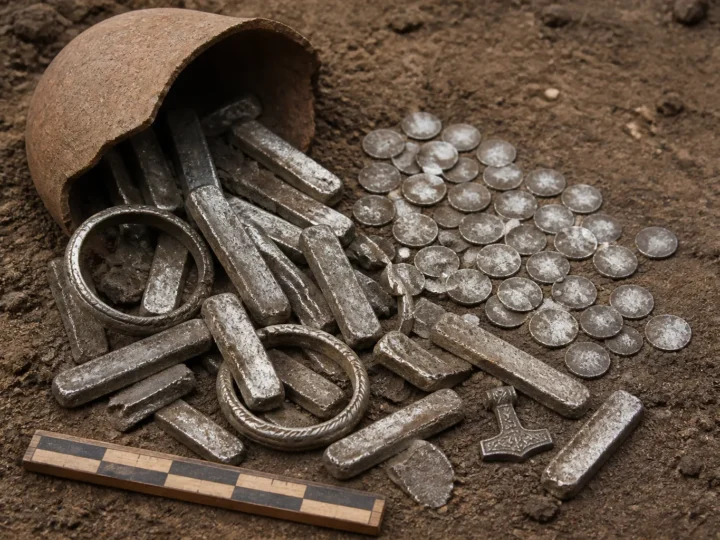 Tezaur de argint din epoca vikingă, găsit într-o curte din Rebild